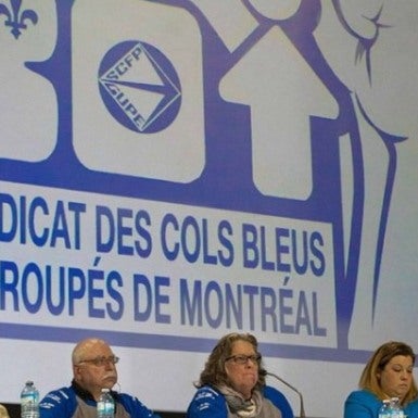 Assemblée des cols bleus de Montréal le 25 novembre 2015