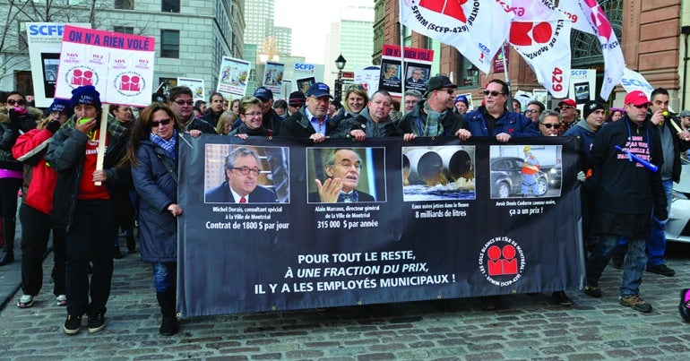 Solidarité sur la ligne de piquetage - Grèves et lock-outs survenus en 2015 au SCFP