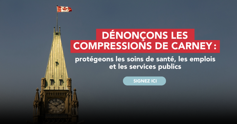 protégeons les soins de santé, les emplois et les services publics 