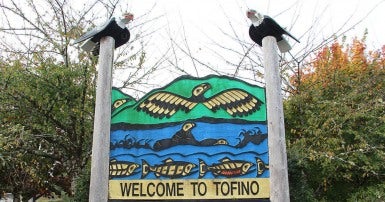 District de Tofino panneau