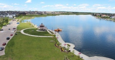 Ariel view of the City of Chestermere, Alberta