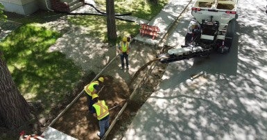 Membres du SCFP 21 travaillant sur le trottoir à Regina.