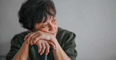 asian chinese senior woman at long term care home portrait