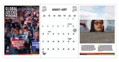 Global Justice calendar screenshot