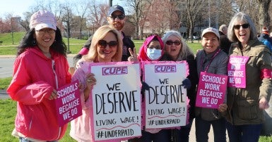 CUPE 5047 education workers on picket line