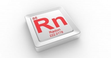 Red text on white back says 86 - Rn - Radon - 222.0176