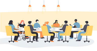 People sitting at a conference table