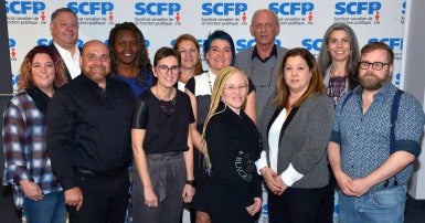  Des participants à la toute première conférence du SCFP-Québec sur les droits de la personne tenue à Trois-Rivières.