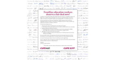 Open letter signed by school board workers