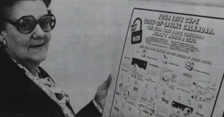 An old photo of Grace Harman from an article from 1976 on the inflation crisis