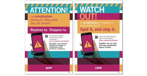 Affiche Les signes avant coureurs de la privatisation