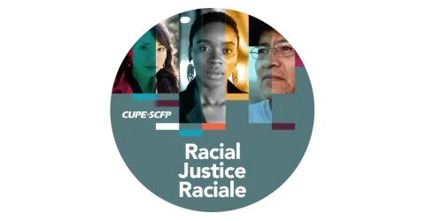 Racial justice button image