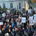Environ 5000 cols blancs de la Ville de Montréal manifestaient contre l'administration du maire Denis Coderre lors d'une demi-journée de grève. Photo Michel Chartrand Environ 5000 cols blancs de la Ville de Montréal manifestaient contre l'administration du maire Denis Coderre lors d'une demi-journée de grève. Photo Michel Chartrand