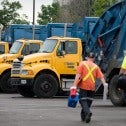 Toronto solid waste removal trucks and workers Toronto solid waste removal trucks and workers