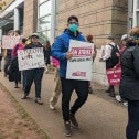 Striking workers on a picket line