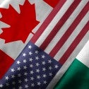 The flags of Canada, the USA and Mexico 