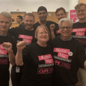 Supporters of CUPE 3906-01 in #bettermac shirts