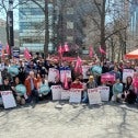 Members and supporters at CUPE 233 rally