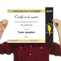 Certificat santé et securité Soulignez le travail de vos militants en santé-sécurité au travail en leur remettant ce certificat