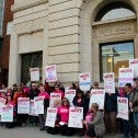 CUPE 9 members protesting outside City Hall