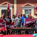 Members of CUPE 1761 with Mark Hancock and Sherry Hillier