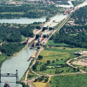Ariel photo of the Welland Canal and surrounding area