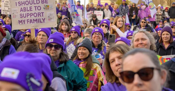 Crowd of Alberta education workers