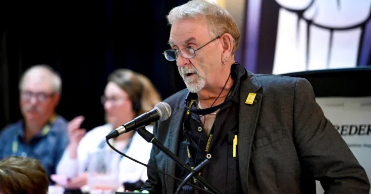 President-elect for CUPE NB addressing Convention