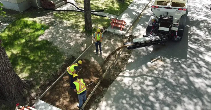 CUPE 21 members completing sidewalk work in Regina.