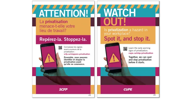 Affiche Les signes avant coureurs de la privatisation