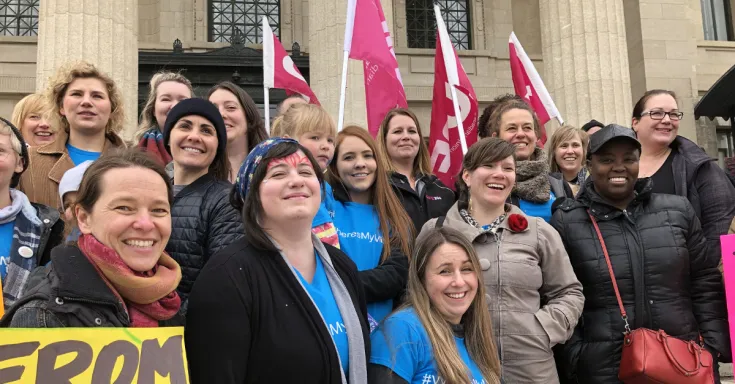 CUPE members celebrating midwifery in Manitoba