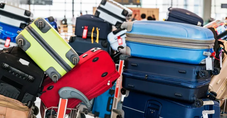 Baggage piles up at overloaded airport