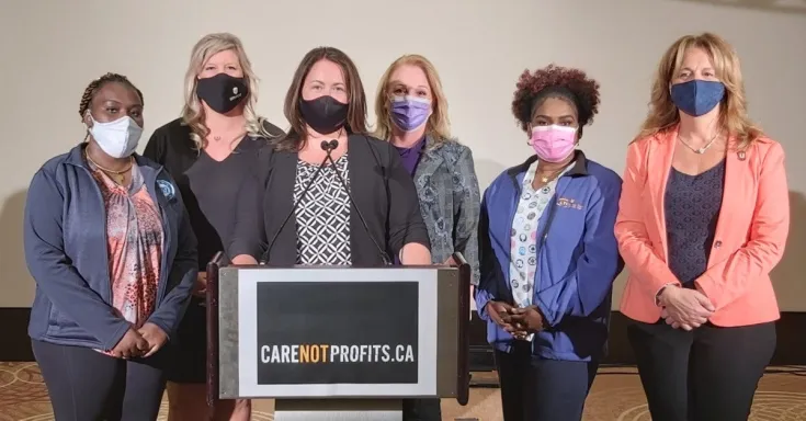 Care not profits media conference