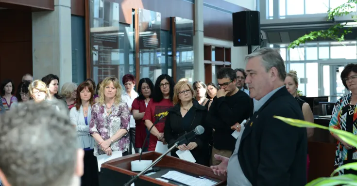 CUPE 503 President Brian Madden speaking about Alain Bissonnette