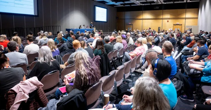 Members at CUPE's education sector meeting
