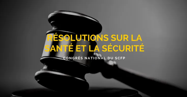 Résolutions adoptées sur la santé et la sécurité