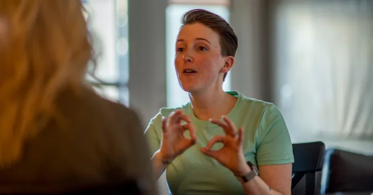 Woman speaking ASL