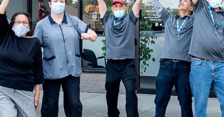 celebrating health care deprivatization move in BC