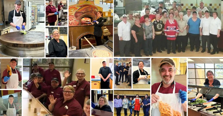 Images of food service workers at Mount Allison at work