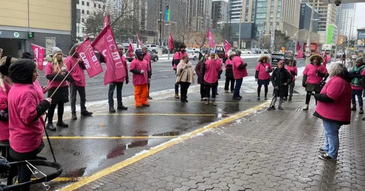 Community activists and health care workers rally in Hamilton