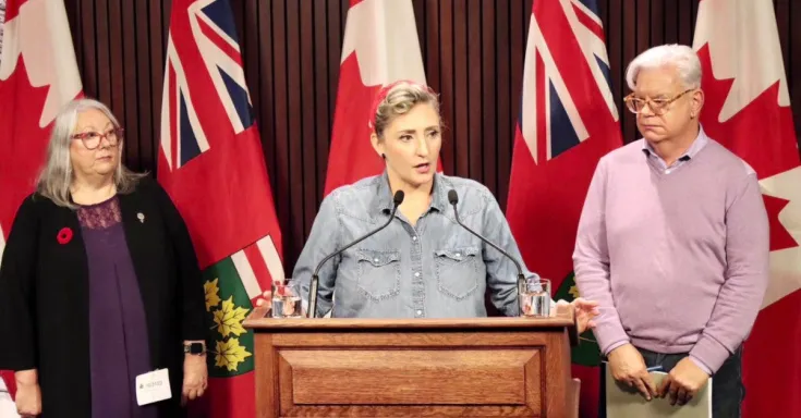 OSBCU President Laura Walton and CUPE Ontario President Fred Hahn