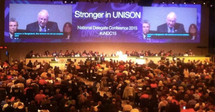 Paul Moist speaking at the UNISON convention in Scotland