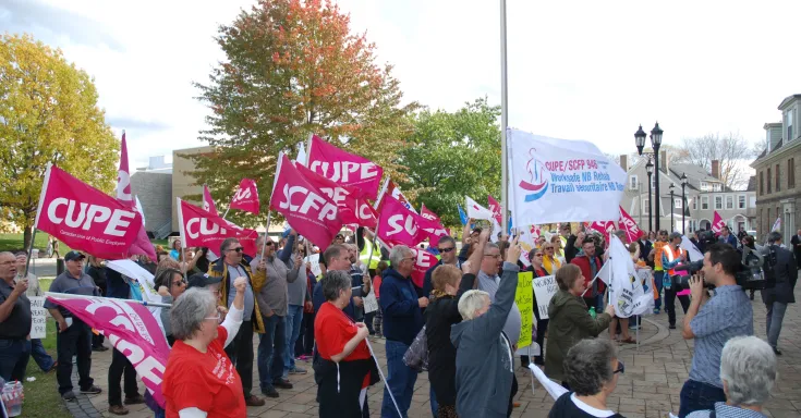 CUPE NB protest for injured workers